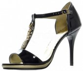 Elegantné sandále 800-1 lak OLIVIA shoes - čierne
