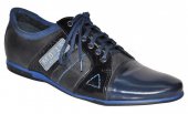 Pánska kožená obuv  PAULO GIANNI - čierno-modré