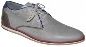Pánska štýlová kožená obuv BULL BOXER - šedo-modrá