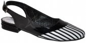 Kožené pásikavé sandálky ABILL - bielo-čierne