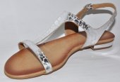 Dámske letné kožené sandálky PRIMA 10255 - strieborné