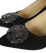 Dámske kožené lodičky Olivia Shoes DLO2085 - 10268 - čierne - nízky podpätok