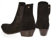 Dámske členkové kožené kovbojky Olivia Shoes DKO04433 - 10312 - tmavo hnedé