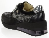 Dámske kožené tenisky Olivia Shoes 2118 - 10927 - čierno strieborné