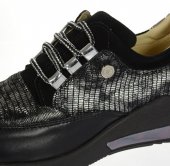 Dámske kožené tenisky Olivia Shoes 2118 - 10927 - čierno strieborné