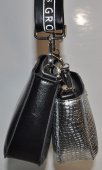 Dámska crossbody kabelka - dvojkombinácia 11324 - čierno strieborná