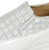 Dámske kožené poltopánky Olívia Shoes DTE3316 - 11341 - bielo strieborné
