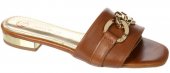 Dámske kožené vsuvky Olivia Shoes DSL2211 - 11505 - škoricovo hnedé