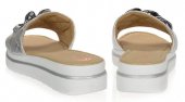 Dámske kožené vsuvky Olivia Shoes DSL3400 - 11509 - strieborné