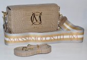 Dámska kožená kabelka Massimo Conti 11576 - béžovo hnedá