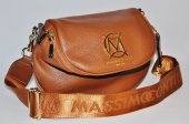 Dámska kožená crossbody kabelka - ľadvinka Massimo Conti 11612 - hnedá