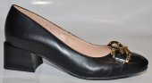 Dámske kožené lodičky Olivia Shoes 2166 -11622 - čierne - na nízkom podpätku