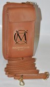 Dámska kožená taška na mobil - peňaženka 11683 - hnedá