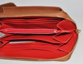 Dámska kožená taška na mobil - peňaženka 11683 - hnedá