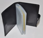 Dámska kožená peňaženka na karty a doklady - 11722 - čierna