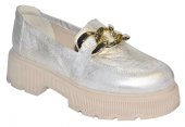 Dámske kožené poltopánky Olivia Shoes 11925 - zlaté