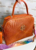 Dámska kožená kabelka Massimo Conti 11969 - orabžová