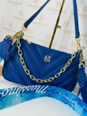 Dámska kožená kabelka Massimo Conti 11975 - modrá
