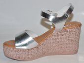 Dámske kožené sandálky 12018 - strieborné