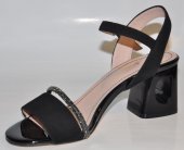 Dámske kožené sandálky 12019 - čierne