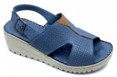 Dámske kožené sandálky 12024 - modré
