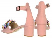 Dámske kožené sandálky Olivia Shoes DSA036 - 12047 - pudrové