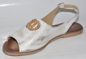 Dámske kožené sandálky Prima 12050 -zlaté