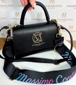 Dámska kožená kabelka Massimo Conti 12092 - čierna