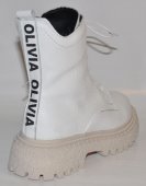 Dámske kožené kotniky Olivia Shoes 12138 - biele
