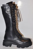 Dámske kožené čižmy Olivia Shoes 12254 - čierne