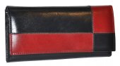 Dámska kožená peňaženka 12290 - čierno červená