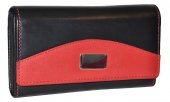 Dámska kožená peňaženka 12291 - čierno červená