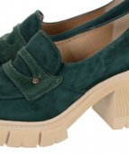 Dámske kožené poltopánky Olivia Shoes 12416 - zelené