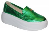 Dámske kožené poltopánky Olivia Shoes 12487 - zelené