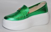 Dámske kožené poltopánky Olivia Shoes 12487 - zelené