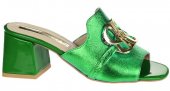 Dámske kožené vsuvky Olivia Shoes 12502 - zelené