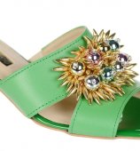 Dámske kožené vsuvky Olivia Shoes 12503 - zelené