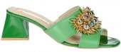 Dámske kožené vsuvky Olivia Shoes 12503 - zelené