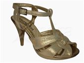 Spoločenské kožené sandálky  zlaté E-507
